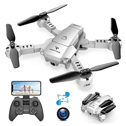 SNAPTAIN A10 Mini Drone con Cámara 720P HD Plegable FPV Control de Voz, Control de Gestos, Trayectoria de Vuelo, Vuelo Circular, Rotación de Alta Velocidad, FILP 3D, Sensor G, Modo sin Cabeza