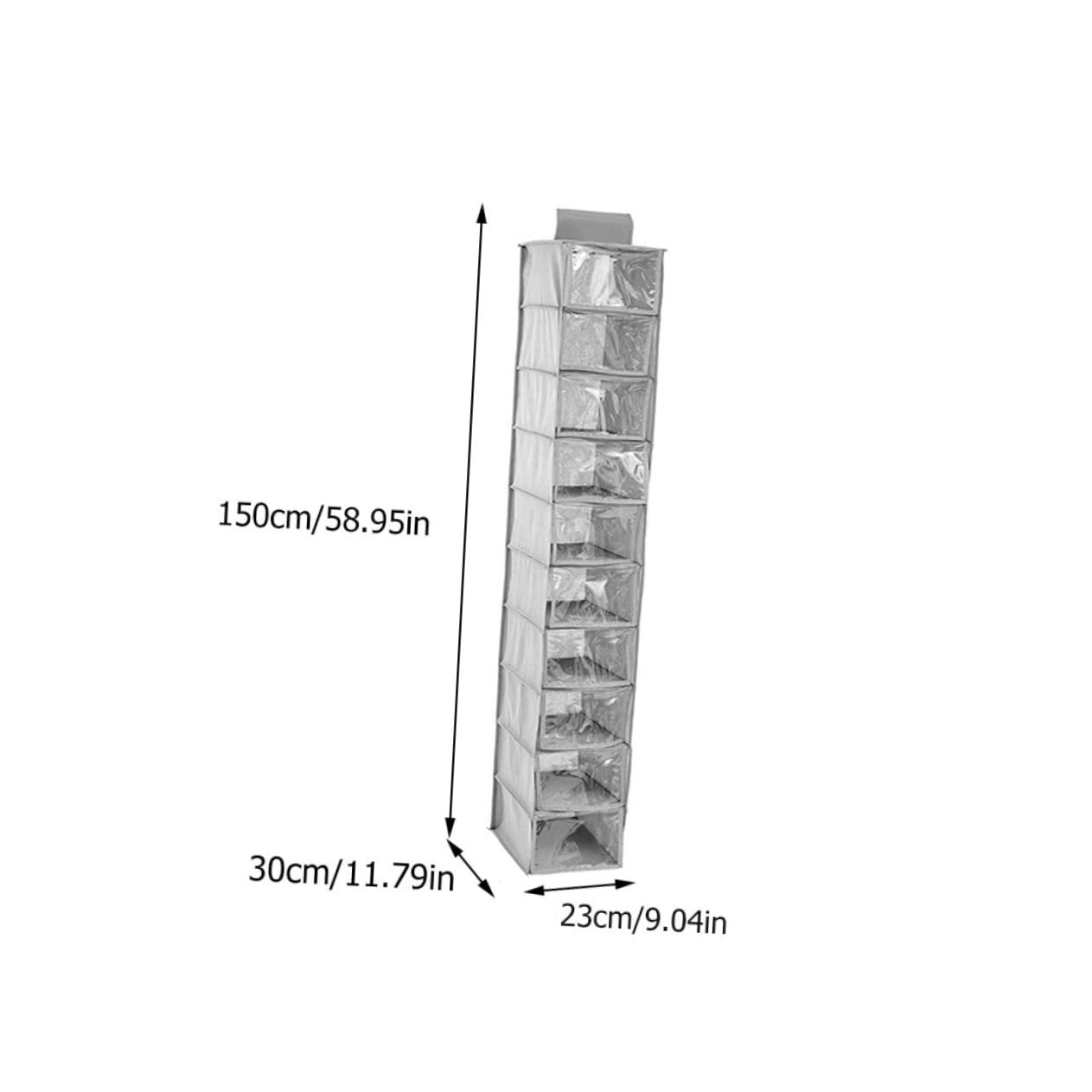 ABOOFAN 1 Borsa Organizer in Tessuto Non Tessuto Da Appendere A 10 Strati Per Riporre Gli Grigia Per Dormitori E Spazi Limitati