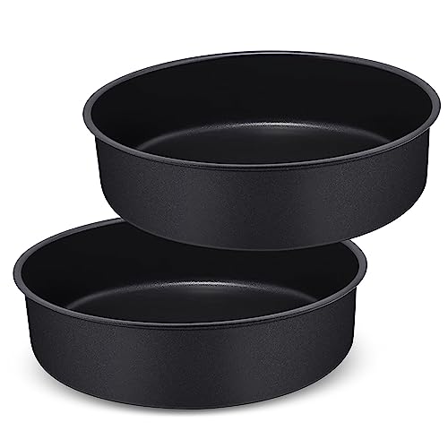 HaWare 8 inch Cake Tin Set of 2, Non-Stick Stainless Steel Round Baking Pan for Baking Roasting...