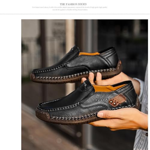 Men's Leather Loafers Slide-in Shoes, Casual Fashion Business Men's Office Driving Shoes2