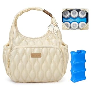 Mancro Breastmilk Cooler Bag with Ice Pack, Wearable Breast Pump Bag With Cooler, Insulated Baby Bottle Bags for Daycare Compatible with Momcozy/Medela/Elvie/Willow