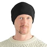CHARM メンズ レディース オーガニックコットン ビーニー帽 軽量 スラウチケモ ヘッドウェア オールシーズン対応, ブラック, One Size