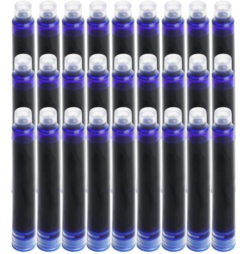 Image of Amitasha 27 Pc Black Fountain Pen Ink Cartridge Refills - Ideal for Calligraphy and Writing Refill Kids and Adult Office Supply