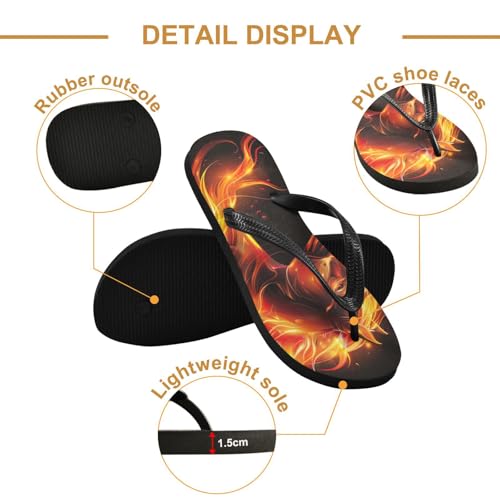 Gold Flame Horse Flip Flop Beach Summer Casual Sandal for Women & Men Shower Shoes 208565102