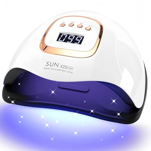 DMJWAN Lampe UV LED Ongles 380W 81 LEDs, Séchoir Professionnel avec Capteur Automatique et 4 Minuteries, Idéale pour Ongles des Mains et Pieds