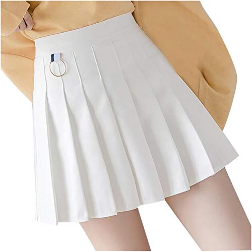 Jupe-short longue plissée taille haute pour femme 2022 C6, blanc, 40 Cover
