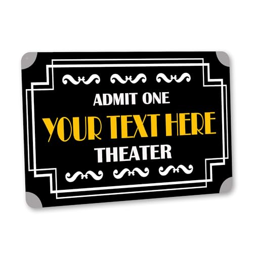 Personalized Home Theater Sign Movie Room Décor - Made In USA - Theater Décor Movie Room Decoration Custom Signs Cinema 108122002116