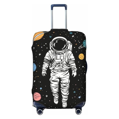 Astronaut Walking In Space Elastic Travel Luggage Covers Dustproof Scratch-Resistant Suitcase Protector Fit 22-24 Inch