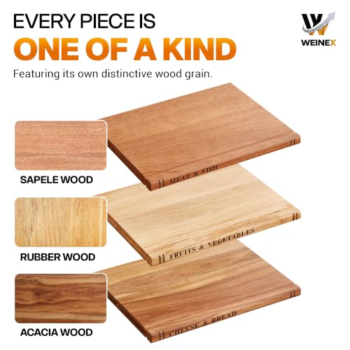 Book Cutting Board Set with Stand, Acacia Wood - Image 4