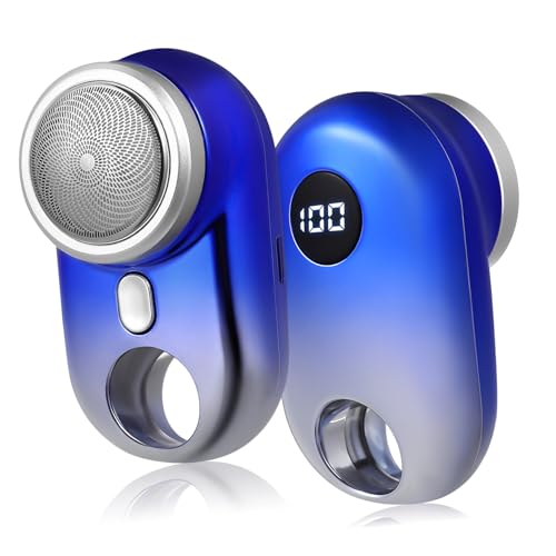 Cabilock Mini Afeitadora Eléctrica Recargable para Hombre Máquina de Afeitar Portátil de Viaje con Motor de Baja Vibración y Ergonómico Adecuada para Barba Cuerpo y Uso Oficina Camping