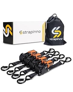 Strapinno 4pcs Retractable Ratchet Straps