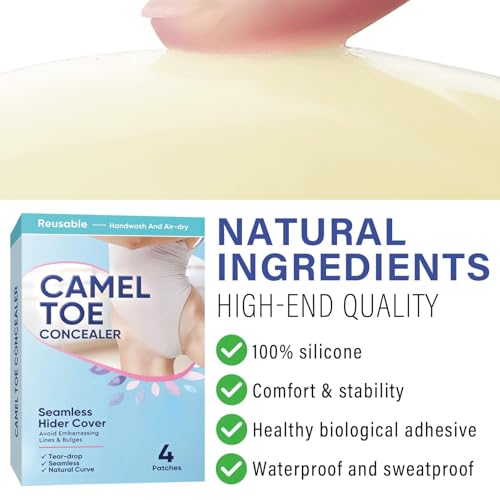 Image of Camel Toe Concealer, 4Pcs Reusable and Waterproof Camel Toe Cover, Seamless Camel Toe Hider, Underwear Guard for Women