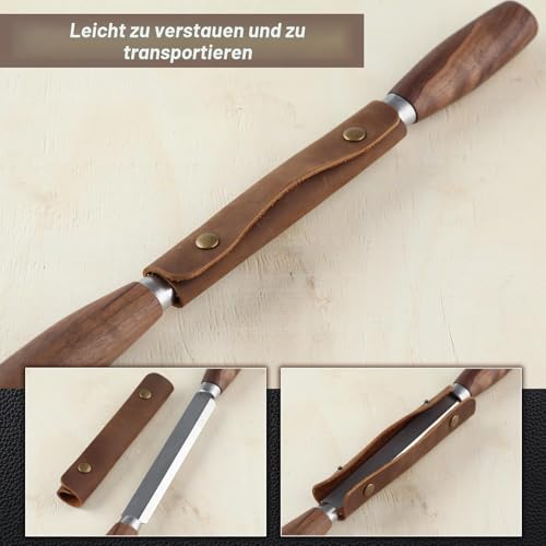 GOLD DEER Holzbearbeitungswerkzeug, 10,9 cm, Ziehmesser mit Lederscheide, SK5, Holzschnitzwerkzeuge, Whittling-Werkzeuge