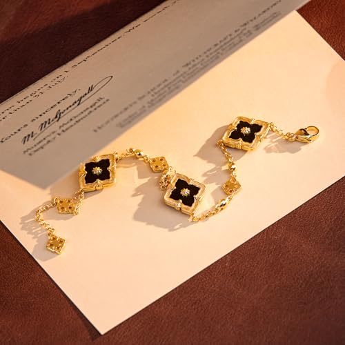 Clover Bracelets for Women - Four Leaf Clover Bracelet, Double-Sided Gold Lucky Bracelets, Birthday gift bracelet Jewelry Gifts2