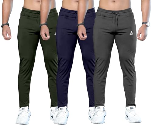 Image of FTX Men Solid Regular Fit Polyester Track Pant (Pack of 3)