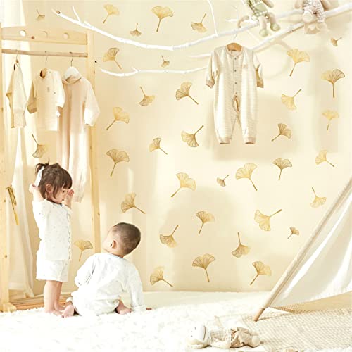 Hataru Gold Wall Decals,Gold Wall Decals Peel And Stick,Modern Leaf Wall Stickers Living Room Decor,Abstract Flower Wall Sticker,Nordic Plant Wall Art Stickers For Bedroom Bathroom Window Decor #TOP5