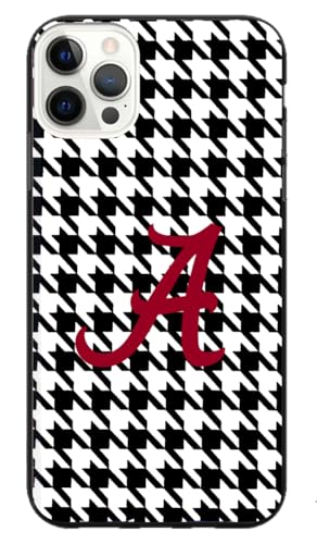 Generic Houndstooth Case Compatible with iPhone 15/14/13/12/11 Pro Max/Pro/13/12 Mini/XR/7/8 X/Xs 7/8/6 Plus Black - Wireless Charging Compatible - Slim Fit - Matte Finish - Black