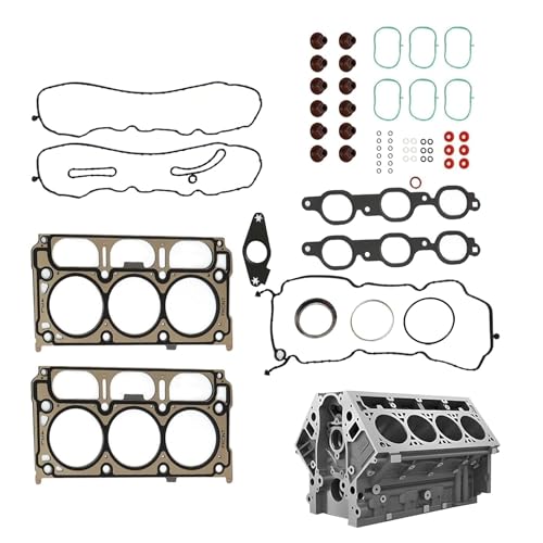 Image of GXARTS 12632968 HS26744PT Cylinder Head Gasket Set fit for Silverado 1500 Express Sierra Savana 1500 Yukon XL Suburban Tahoe 4.3L 5.3L Engine Replace HS54996 HGS4308