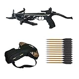 Southland Archery Supply 80 Pound Self-Cocking Pistol Crossbow (Pistol Crossbow with Grip + 15...