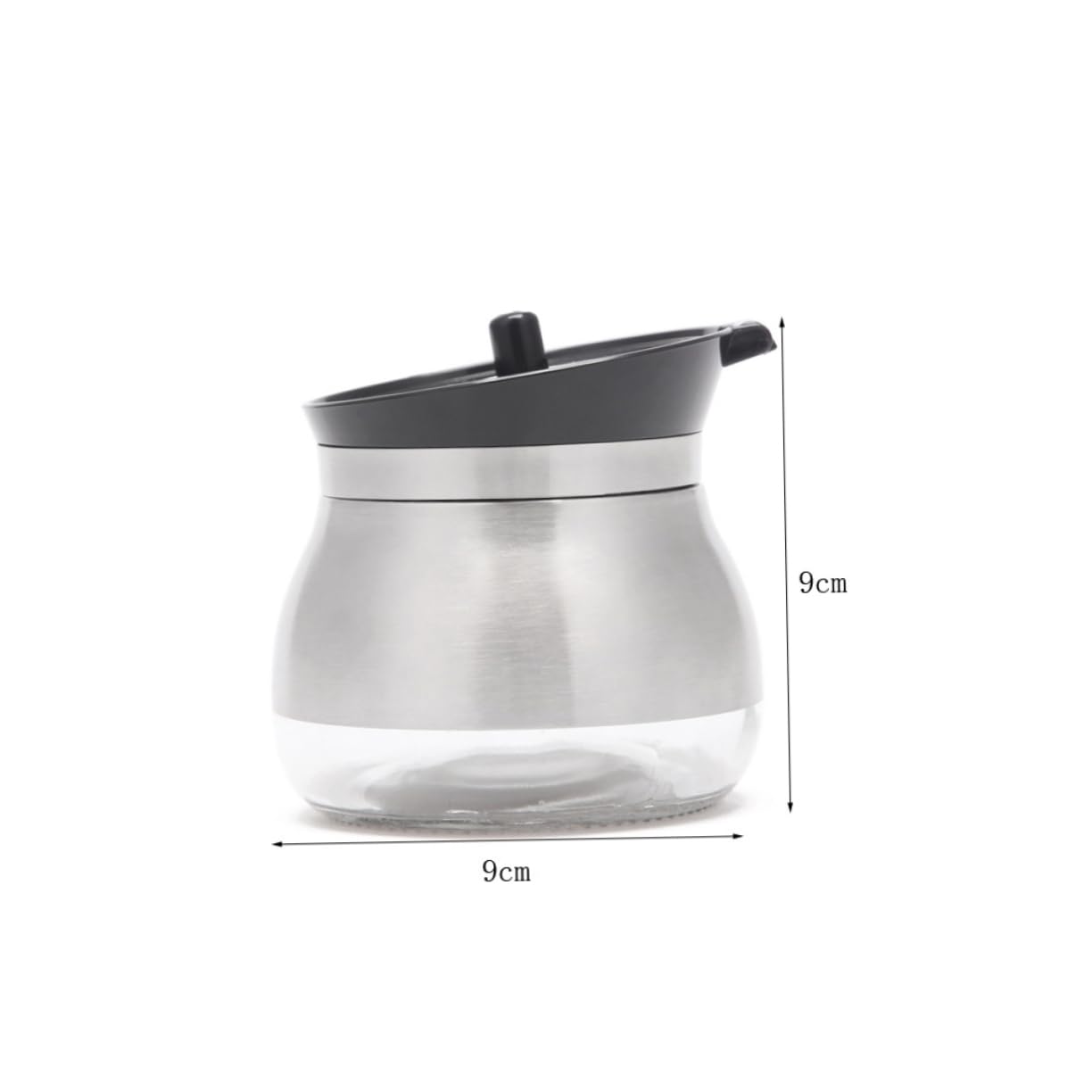 Luxshiny 1Set Premium Glass Seasoning Jar with Stainless Steel Spoon Spice Container for Kitchen Organization Easy to Clean and Storage for Condiments