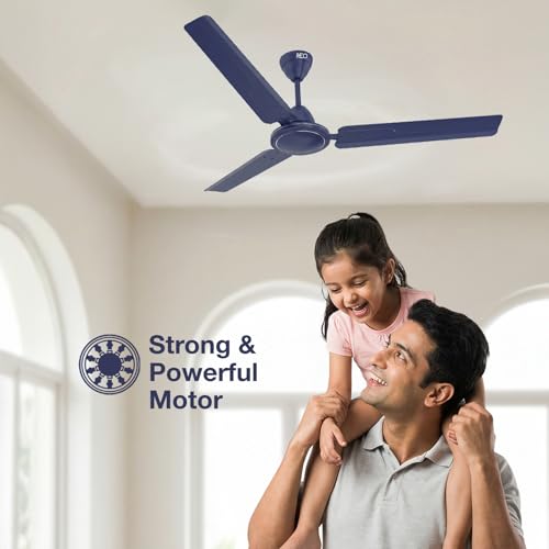 Image of Havells REO Vaayu 1200 mm ES Ceiling Fan | High Speed, High Air Delivery | Strong & Powerful, Air Delivery: 220CMM| RPM: 370| 2 Year Warranty | (Pack of 1, Matt Blue)