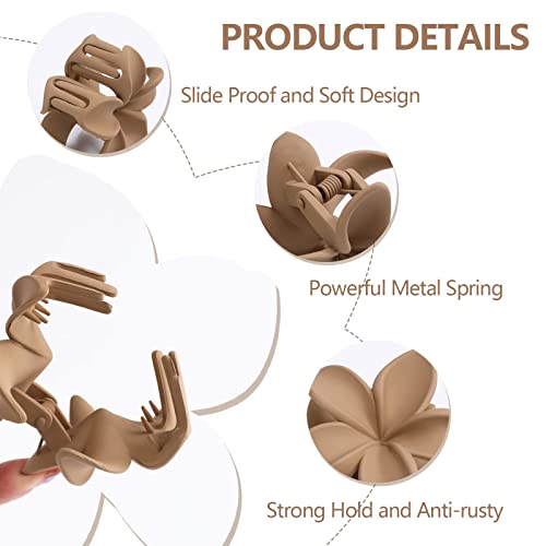 Hair Claw Clips, Cute Flower Clips For Women, 2.6 Inch Matte Daisy Hair Clips For Thick Thin Hair, 6 Pack Floral Hair Clips For Curly Hair,Non-Slip Neutral Jaw Clips ,Aesthetic Hair Accessories For Women & Girls #TOP2