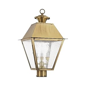 Livex Lighting 2169-61 Mansfield 3-Light Outdoor Post Head, Charcoal Livex Lighting 2169 61 Mansfield 3 Light Outdoor Post Head Charcoal