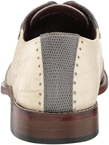 Stacy Adams Men's Gregorio Wingtip Oxford, Gray/Ivory, 7 | Image 2
