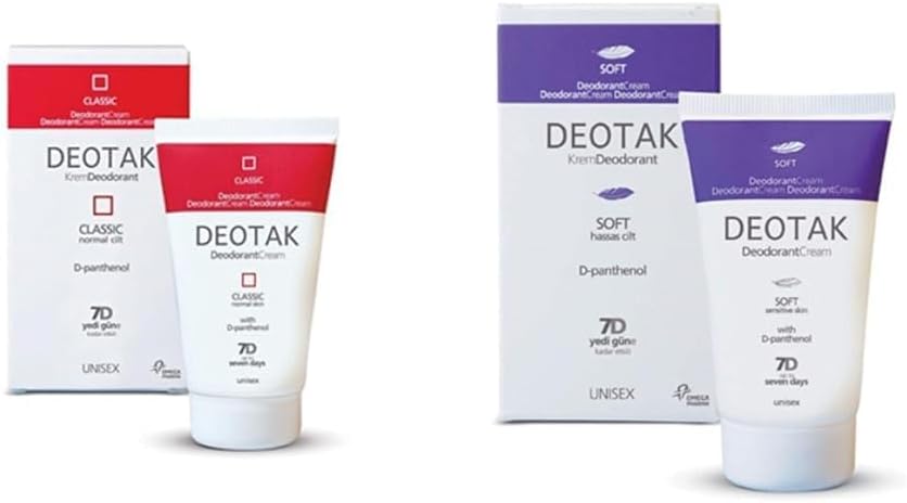 Deotak Normal Ciltler İçin Klasik Krem Deodorant (35 ml) x Deotak Hassas Ciltler İçin Soft Krem Deodorant (35 ml)