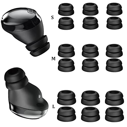 Ersatz-Ohrstöpsel für Samsung Galaxy Buds Pro, 9 Paar weiche doppellagige Silikon-Kopfhörerspitzen für Galaxy Buds Pro 2021 (S/M/L, Schwarz) Cover