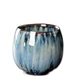 Pottery Drinkware Porcelain Kiln Transformation Drinkware Tea Bowl Water Cup Ceramic Teacup(Light Blue)