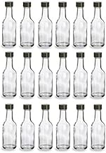 Nakpunar 20 pcs, 60 ml Glass Liquor Bottles with Black Caps (2 oz) - coolthings.us