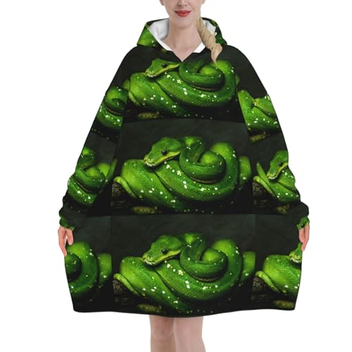 Sweat à capuche plaid vert reptile pour vos soirées cocooning et journées canapé