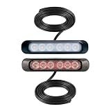 MelTruck Universal LED Leuchten Set 12V/24V für Anhänger, LKW & PKW - Kompakte Rückleuchten, Frontleuchten, Blinker, Bremslicht, Rückfahrscheinwerfer - E9-Zulassung (1x Rückfahr- + 1x Nebelleuchte)