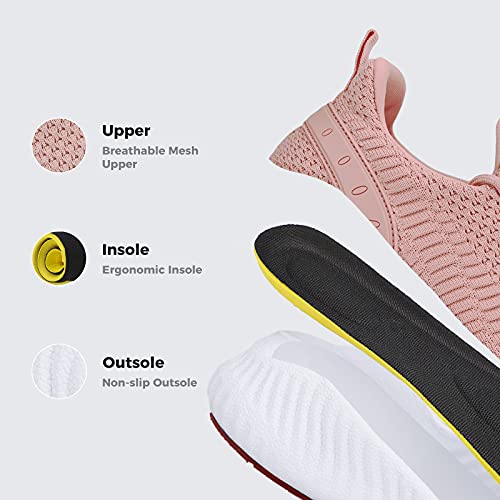 Flysocks Women's Casual Sneaker, A-Meat Pink, 103