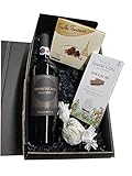 Geschenkset Rotwein mit Schokoladentrüffeln und dunkler Schokolade