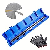 24 in Machinist Precision Steel Straight Edge Tool, Straight Edge Flat with Complimentary Feeler, Gloves, Plastic Box, Cylinder Head Straight Ruler for Checking Cylinder Heads and Engine Blocks