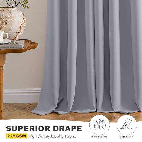 Image of MIULEE Blackout Curtains for Bedroom Living Room 2 Panels, Thermal Insulated Room Darkening Drapes Grommet Noise Reducing Light Blocking Window Treatments 54 Inches Long 40x54 Inch Silver Grey