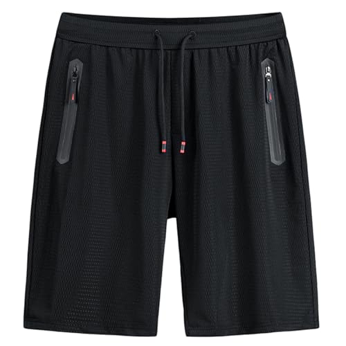 MRACSIY Pantalones Cortos para Correr para Hombre Pantalones Cortos Deportivos para Gimnasio Pantalones Cortos para Yoga Pantalones Cortos para Entrenamiento con Bolsillos (Negro, L)