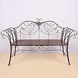 Banc de Parc, Banc de Jardin, Banc d'arrière-Cour, Banc de terrasse de Parc, Banc d'extérieur, Banc de Jardin en fonte résistant aux intempéries, Banc 2-3 Places Avec dossier et accoudoirs, déco