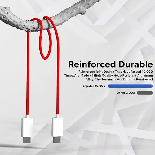 Image of Original Compatible with OnePlus Warp Charge Type-C To Type-C Charging Cable 100Cm, Compatible With Smartphone, Red,White,1M