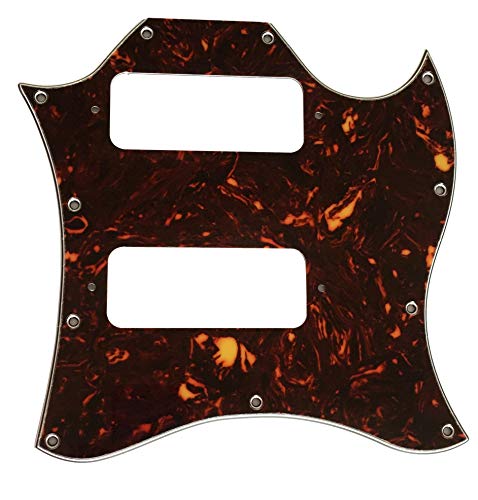 For US Gibson SG P90 Guitar Pickguard Without Birdge Holes Drill (4 Ply Brown Tortoise)
