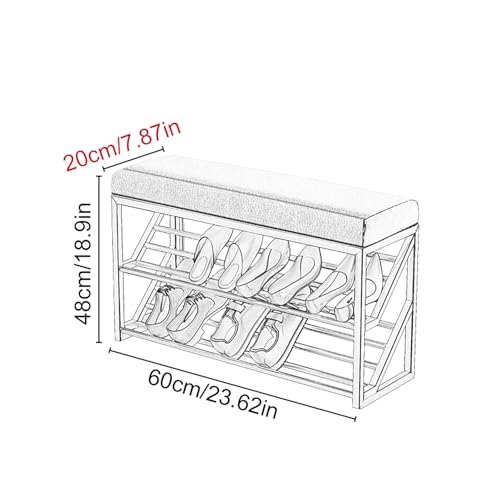 Étagère à chaussures en métal noir solution de rangement élégante 60cm - 3