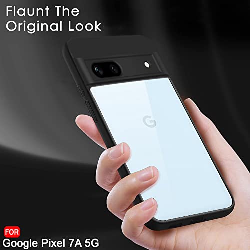 Image of TheGiftKart Ultra-Hybrid Shockproof Back Cover Case for Google Pixel 7A | Camera Protection Bump | Hard Back Cover Case for Pixel 7A (PC & TPU, Transparent Clear Back, Black Sides)