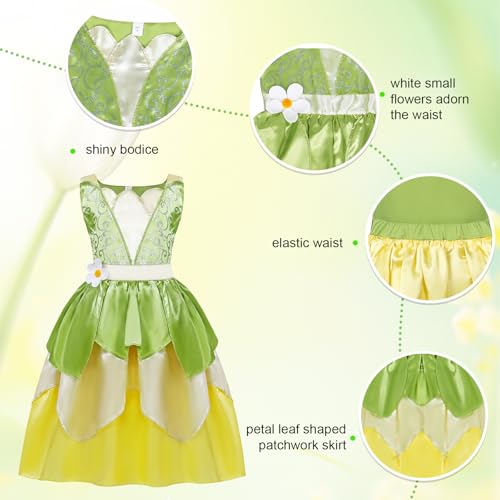 Vestido de Princesa Rana Hada Verde para Niñas 5-6T miniatura 4