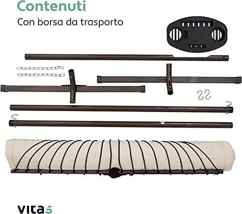 Vita5 Soporte para Hamaca con Soporte Lateral, hamacas de jardín para 2 Personas, Mesa Auxiliar y Almohada Desmontable, Capacidad de 200 kg, Hamaca Interior y Exterior para Patio, Piscina o Patio - imagen 9