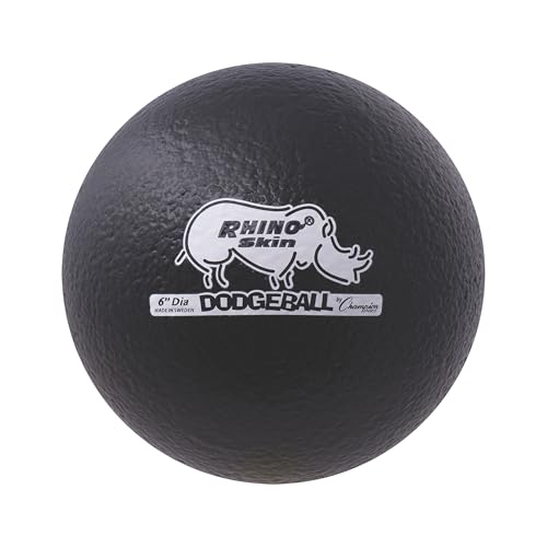 Champion Sports Rhino Skin Dodgeball Black 6 Inch