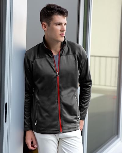 Men's Collegiate Full Zip Soft Shell Micro Fleece Jacket4