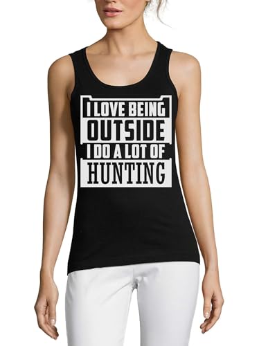 Débardeur coton I Love Being Outside Hunting pour femme active en forêt