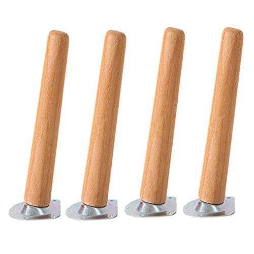 Jolan Patas De Muebles De Madera 10cm 15cm 20cm 30cm 40cm, Patas De Sofá Patas De Armario Patas De Mesa Oblicuas, Pies De Muebles De Repuesto, con Tornillos, Placas De Montaje,Wooden-30cm/11.8in Cover